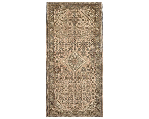 5x10 Vintage Brown Persian Style Hand Knotted Low Pile Wool Area Rug
